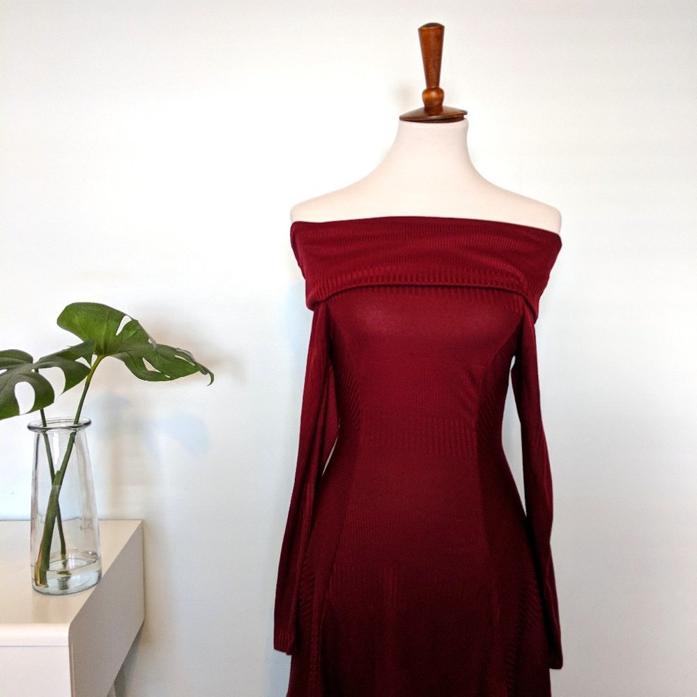 Francesca's Off Shoulder Sweater Dress